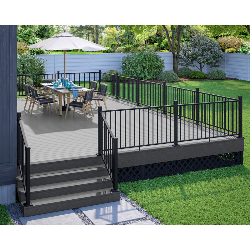 Deckorators Rapid Rail Textured Black Aluminum Stair Railing Kit (Posts
